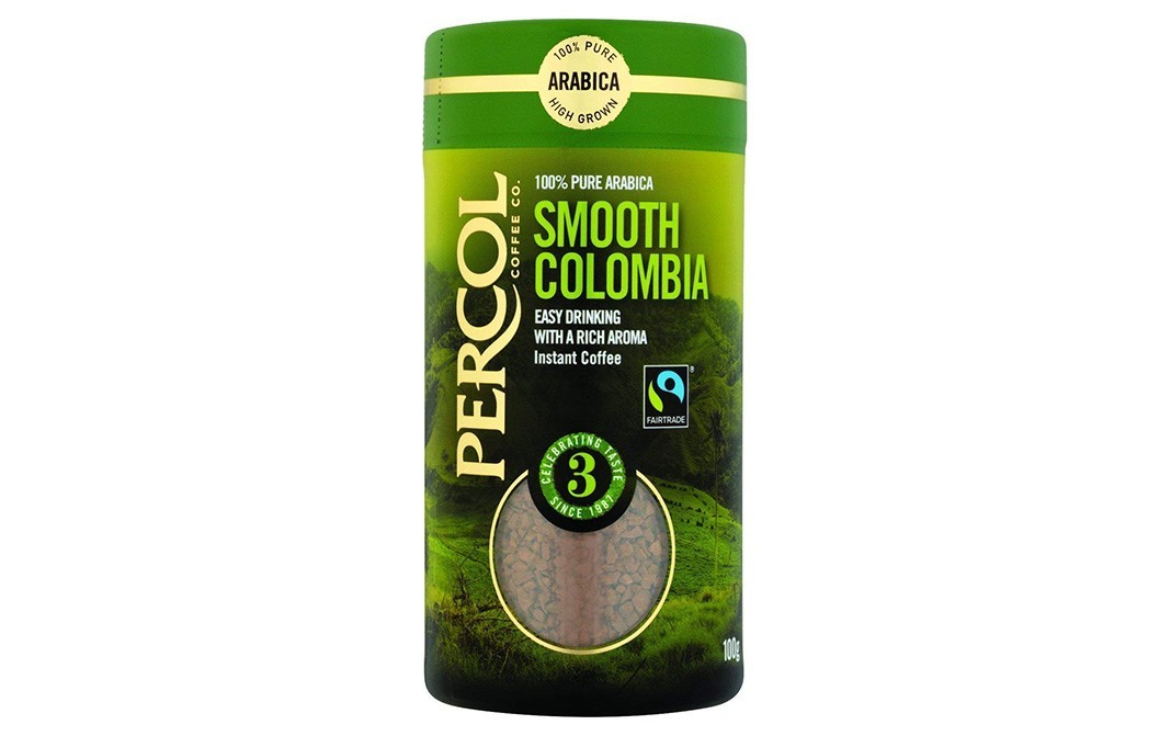 Percol Pure Arabica Smooth Colombia Instant Coffee   Container  100 grams